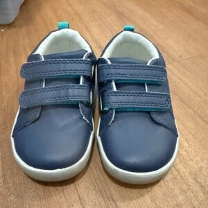 Ten Little Navy Blue Velcro Sneakers